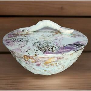 Rare Brandts of California LA Covered Bowl w/Lid MCM Lavender Blue Gold 1996 EUC